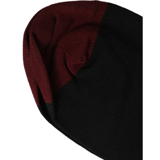 Dolce & Gabbana Men Burgundy Black Logo Mid Calf Accessory Socks