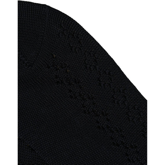 Dolce & Gabbana Dark Blue Cotton Knit Mid Calf Accessory Socks