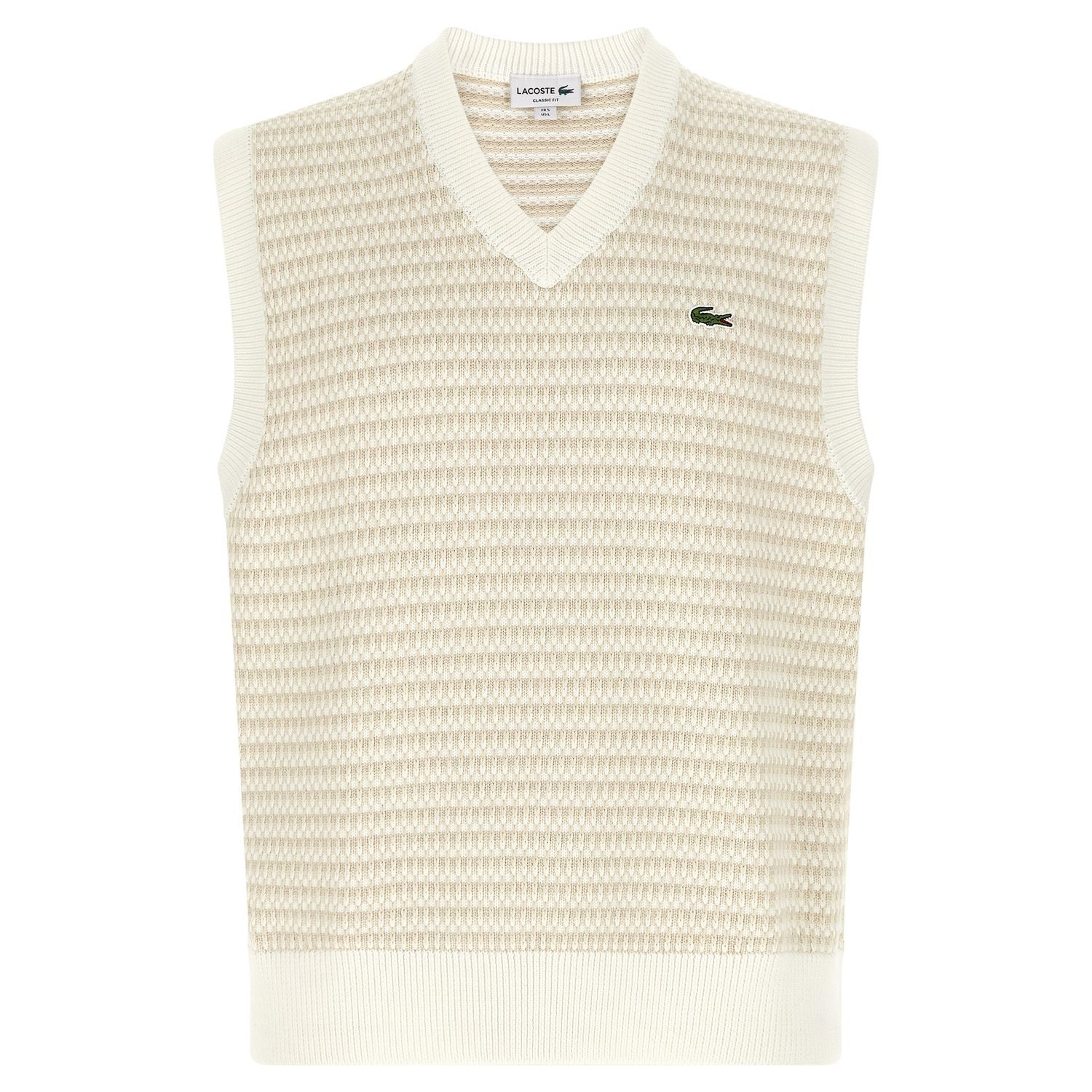 Lacoste Beige Cotton Sleeveles Sweater