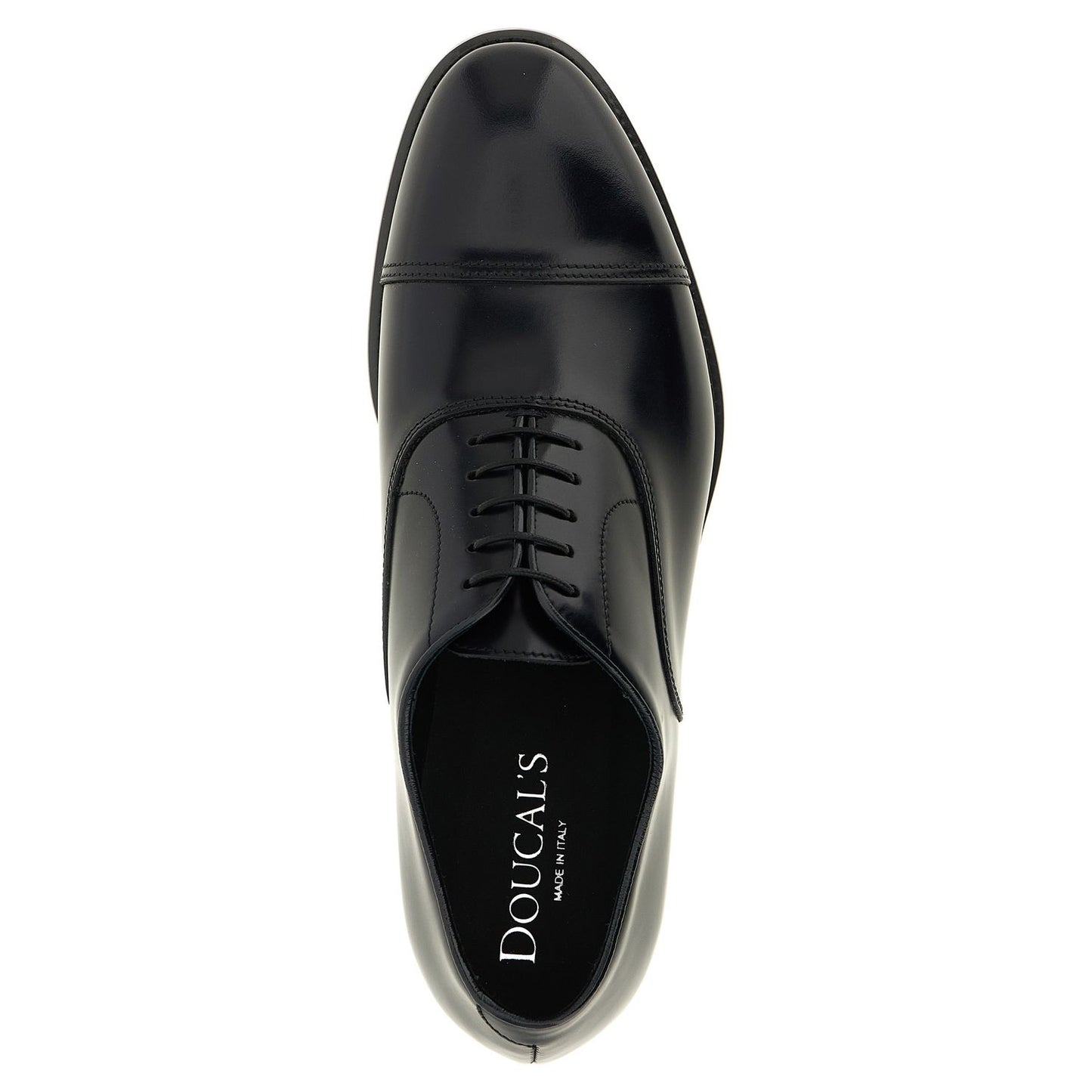 Doucal's Black Lamb Leather Oxfords And Derbies