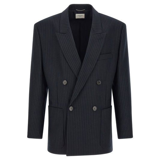 Saint Laurent Blue Wool Blazer