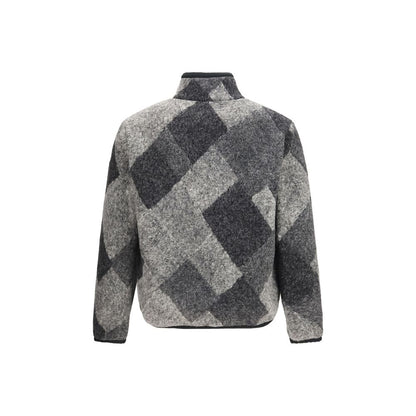 Moncler Gray Wool Oves Aries Full-Length Jacket