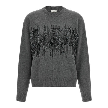 Peserico Gray Wool Cardigan