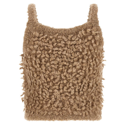 Peserico Beige Wool Sleeveles Sweater