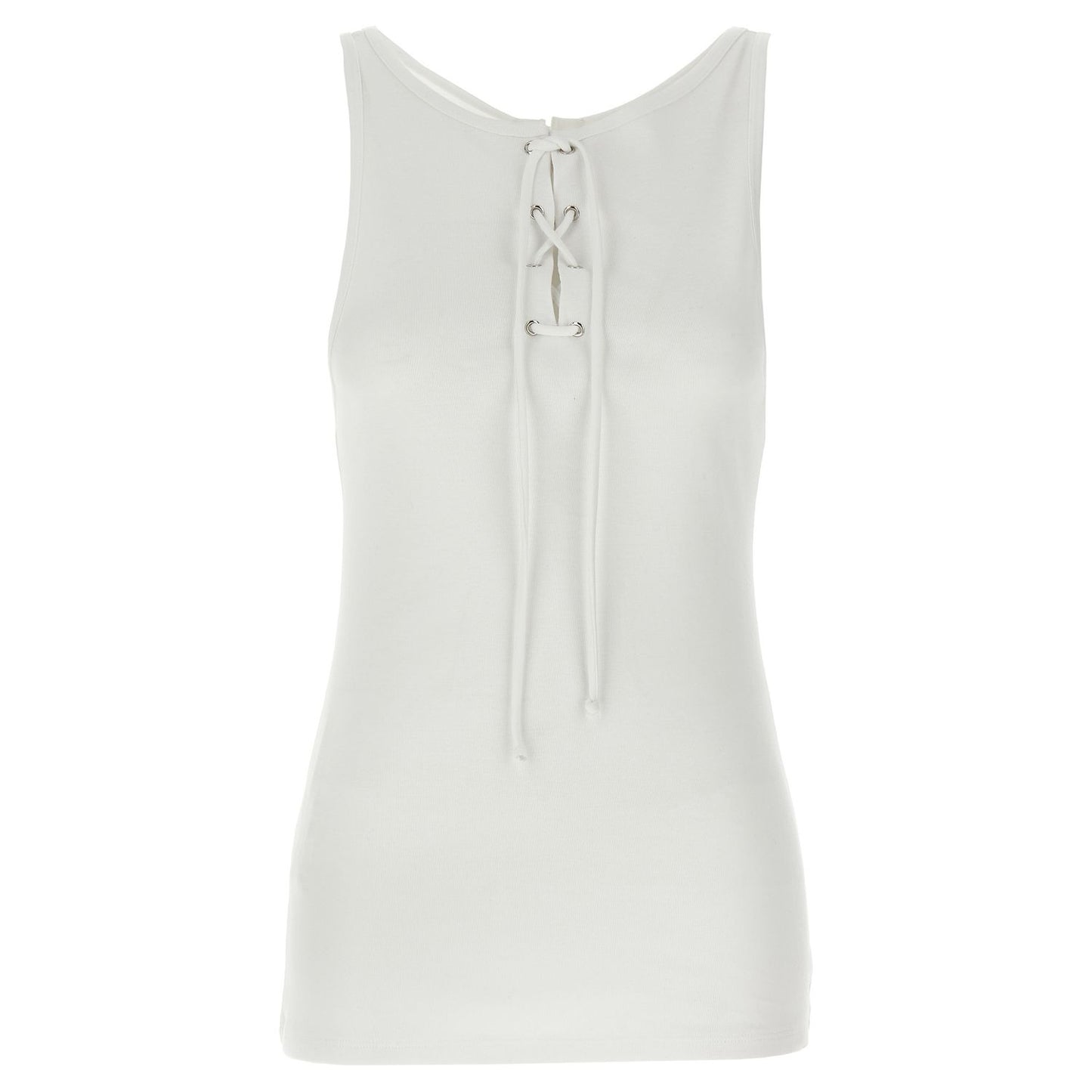 Prada White Cotton Tank Tops