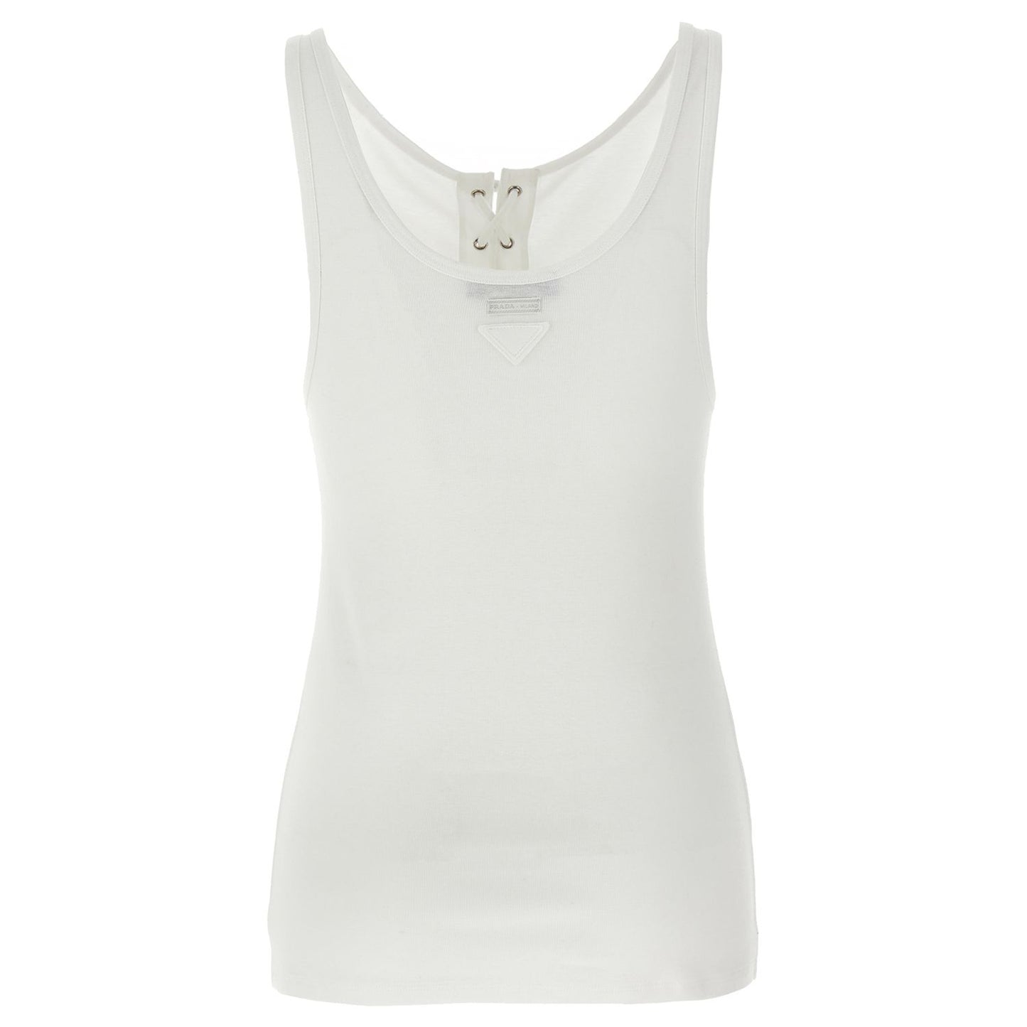 Prada White Cotton Tank Tops