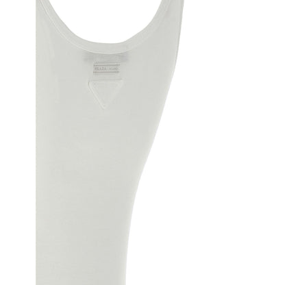 Prada White Cotton Tank Tops