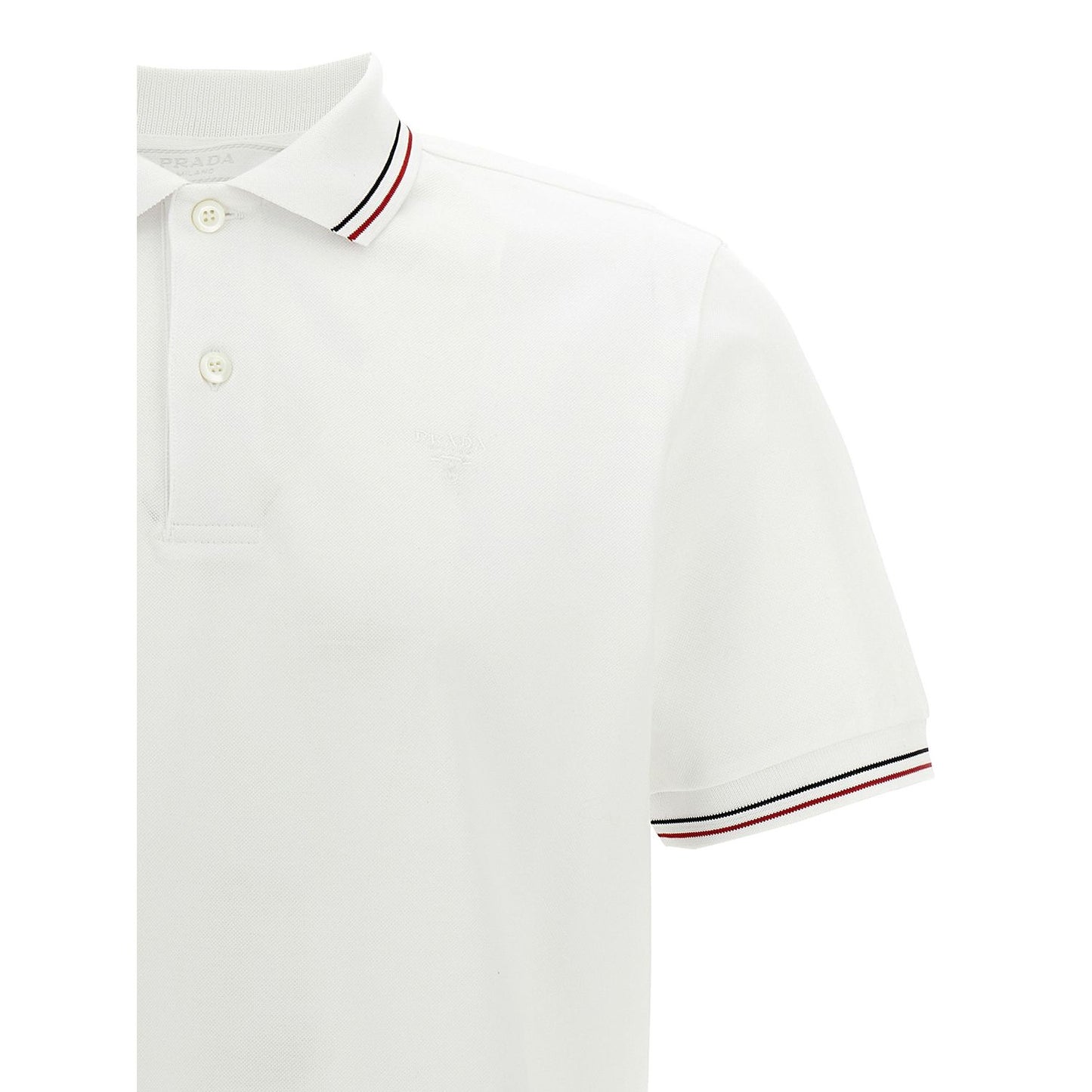 Prada White Cotton Polo Shirt