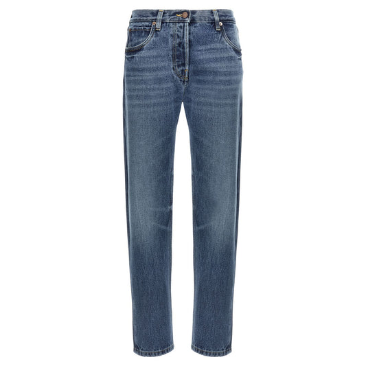 Prada Blue Cotton Straight-Leg Jeans