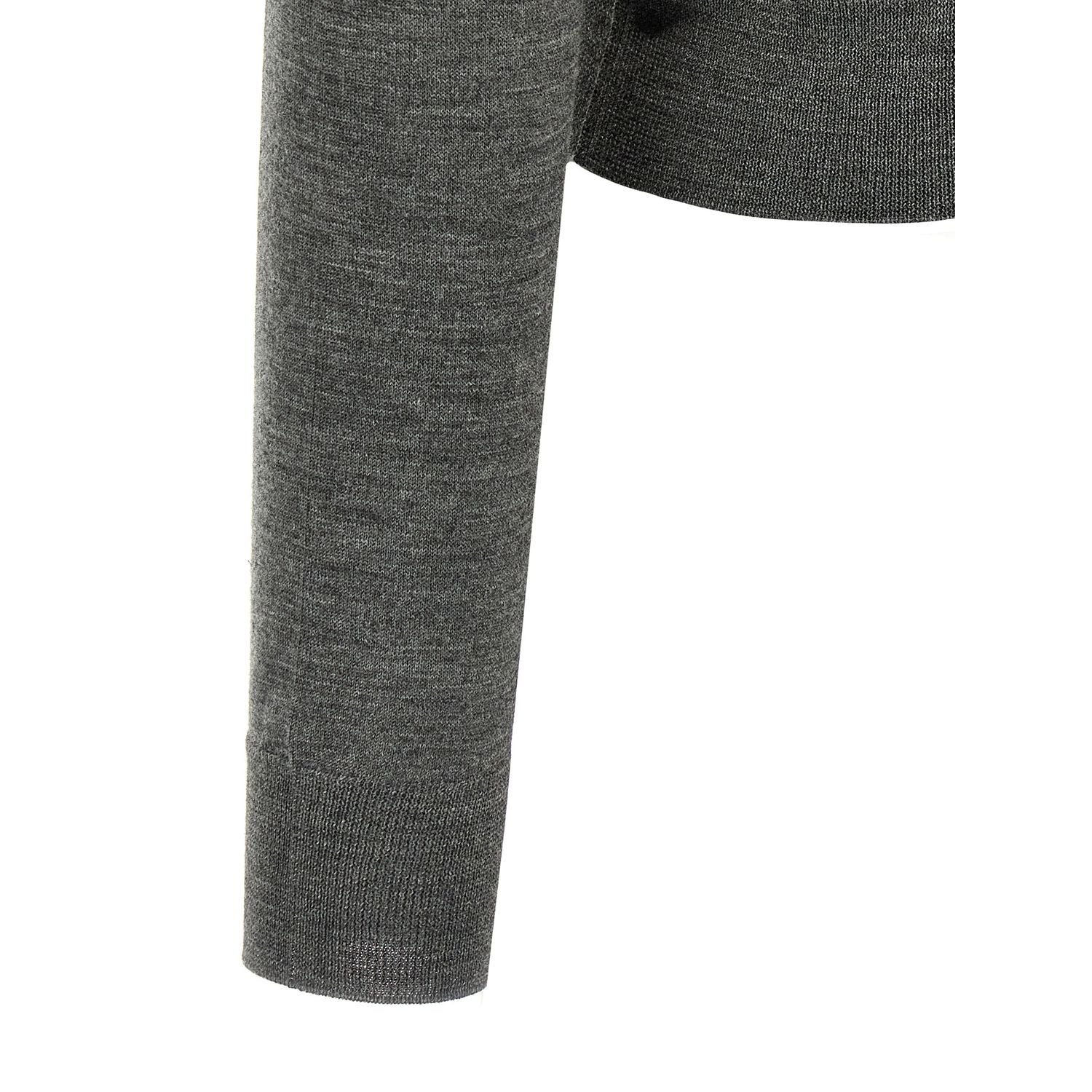 Prada Gray Virgin Wool Cardigan