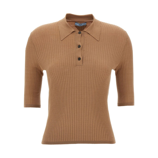 Prada Beige Cotton Polo Shirt