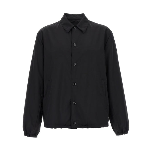 Prada Black Virgin Wool Full-Length Jacket