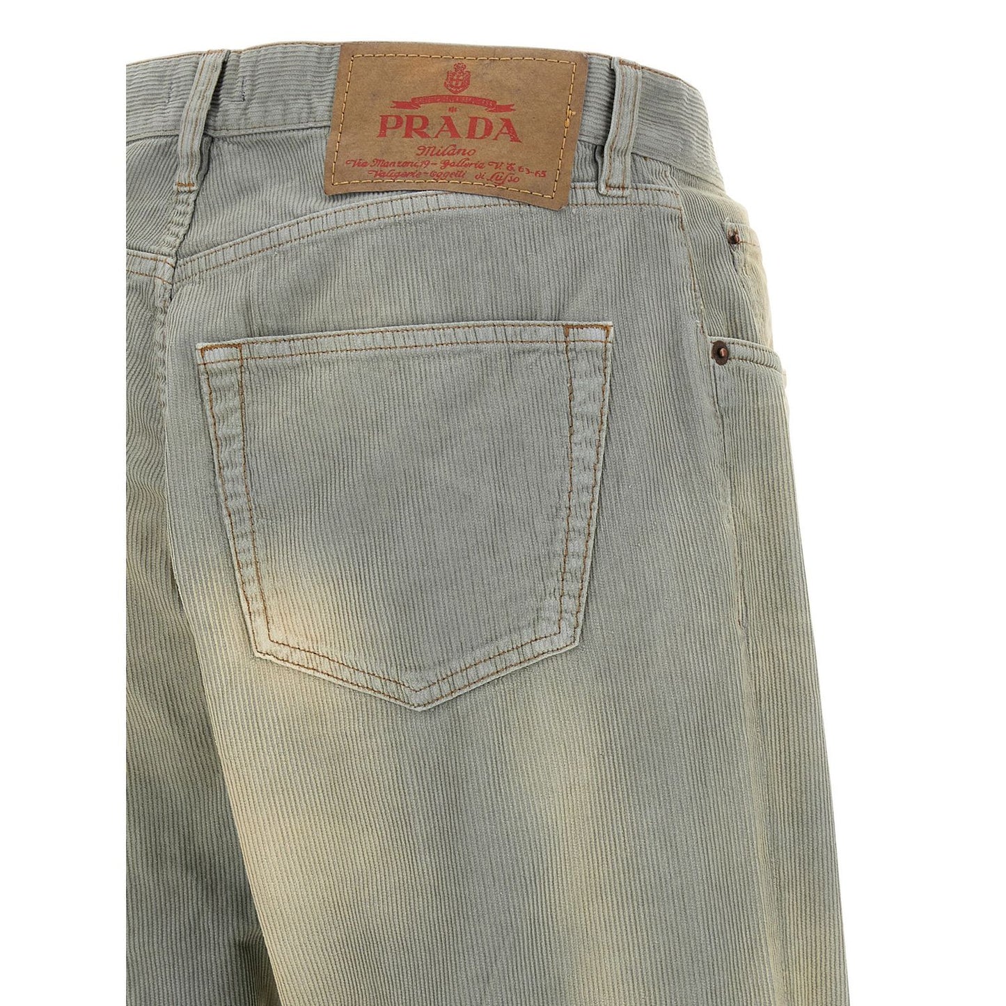 Prada Blue Cotton Casual Pants