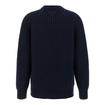 Prada Blue Virgin Wool Cardigan