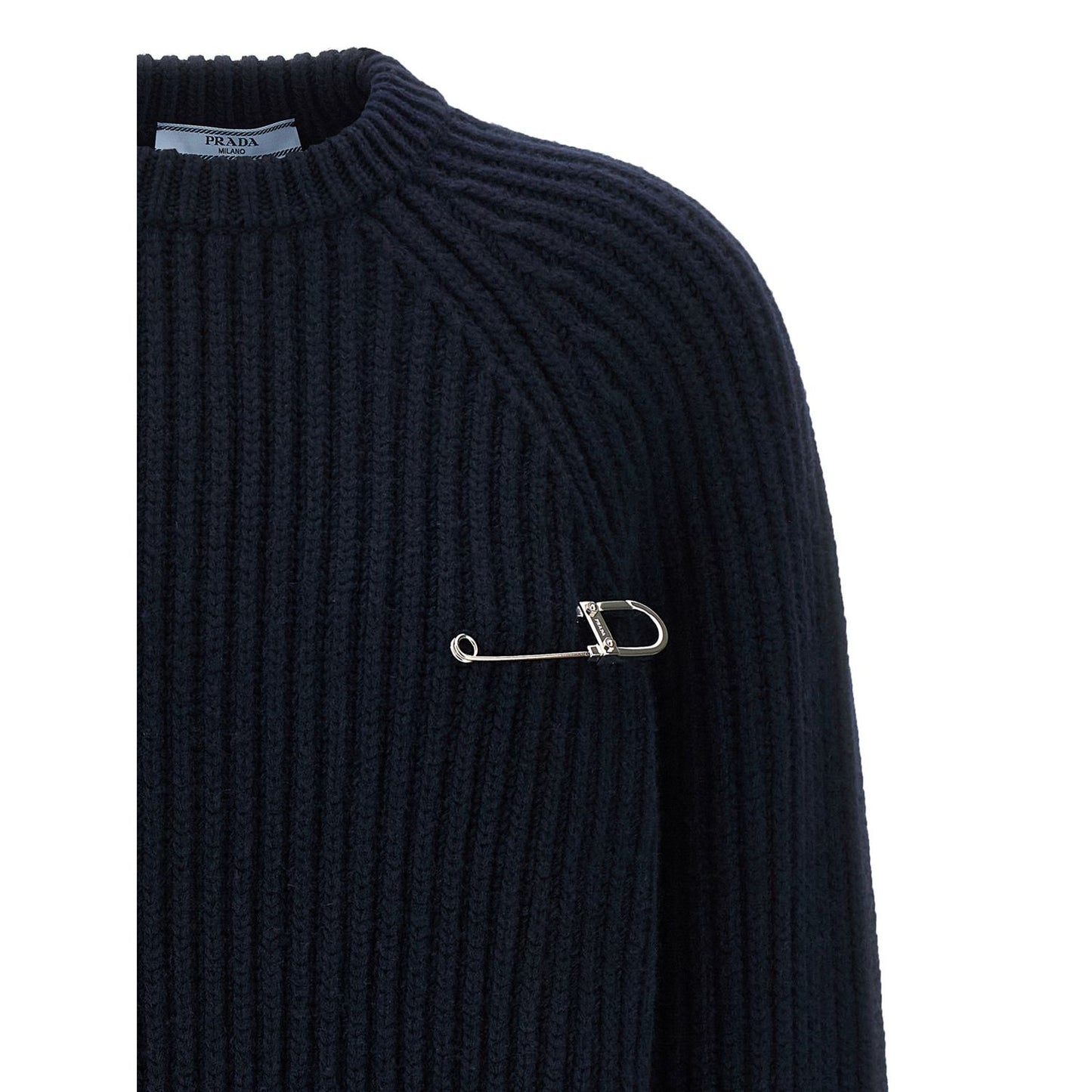 Prada Blue Virgin Wool Cardigan
