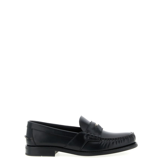 Prada Black Calfskin Slip-On Loafers
