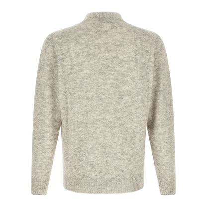 Brunello Cucinelli Gray Alpaca Leather Cardigan