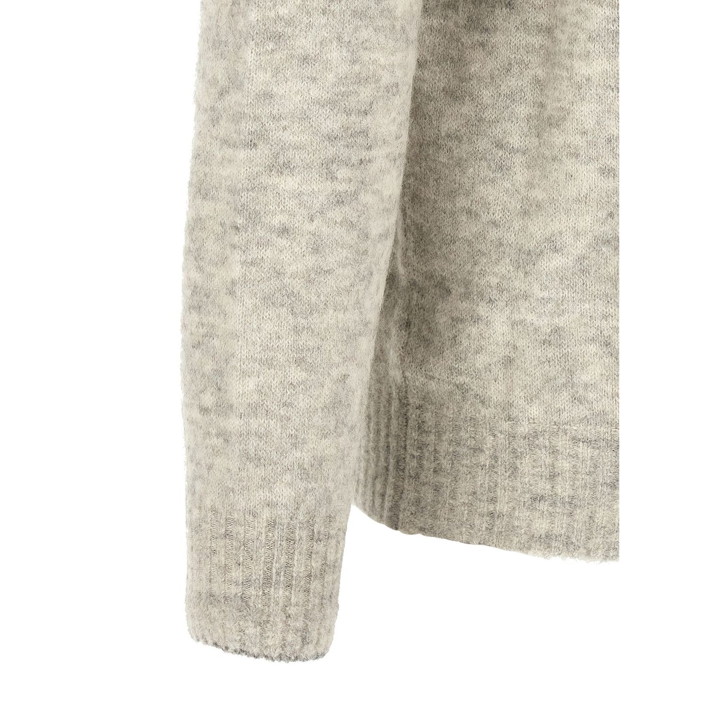 Brunello Cucinelli Gray Alpaca Leather Cardigan