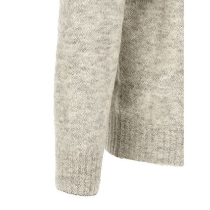 Brunello Cucinelli Gray Alpaca Leather Cardigan