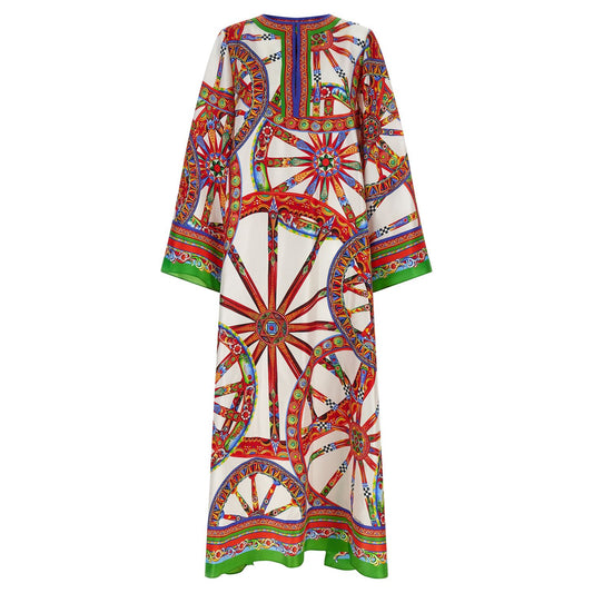 Dolce & Gabbana Multicolor Silk Long Dress
