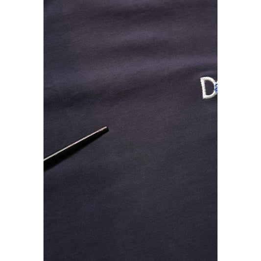 Dolce & Gabbana Dark Blue Cotton Stretch Round Neck T-shirt