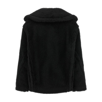 Max Mara Black Alpaca Leather Coat