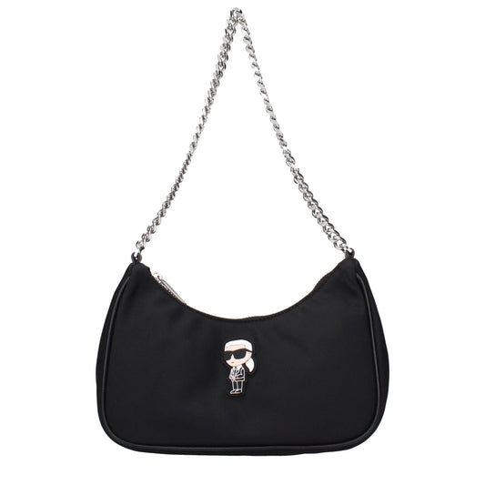 Karl Lagerfeld Black Fabric Shoulder Bag