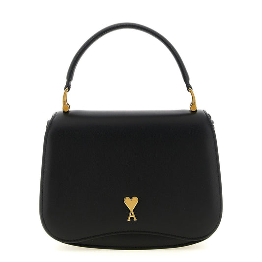 Ami Paris Black Cowhide Handbag