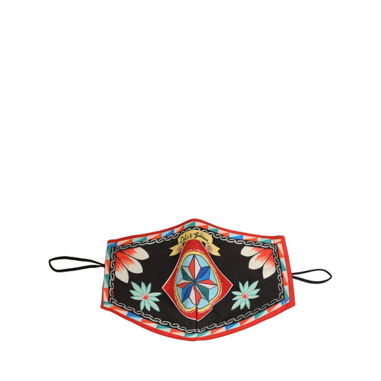 Dolce & Gabbana Men Black Carretto Print Elastic Ear Strap Face Mask