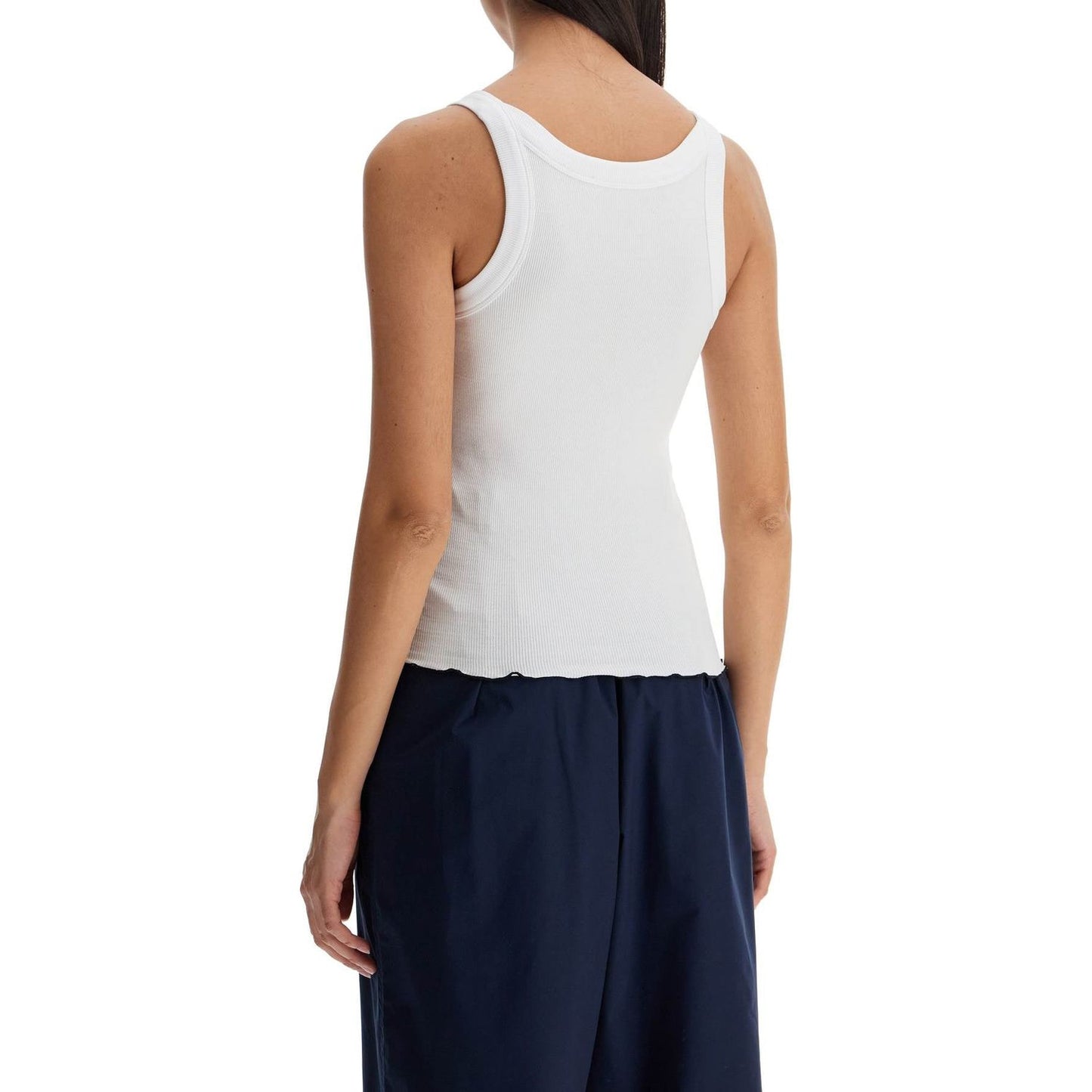 Rotate ribbed tank top with logo label Topwear Rotate