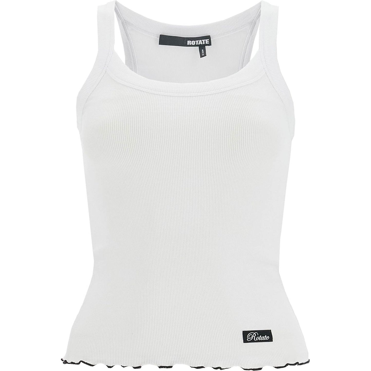 Rotate ribbed tank top with logo label Topwear Rotate