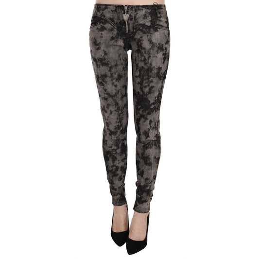 Just Cavalli Black Gray Faded Low Waist Skinny Denim Trousers Jeans Just Cavalli
