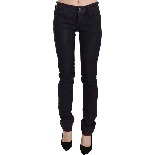 Just Cavalli Black Cotton Low Waist Skinny Denim Pants Just Cavalli