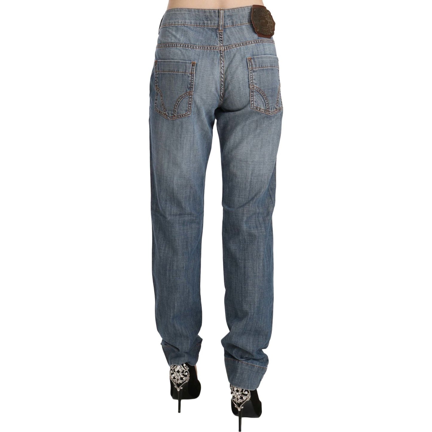 Just Cavalli Chic Blue Washed Slim Fit Denim Jeans Just Cavalli