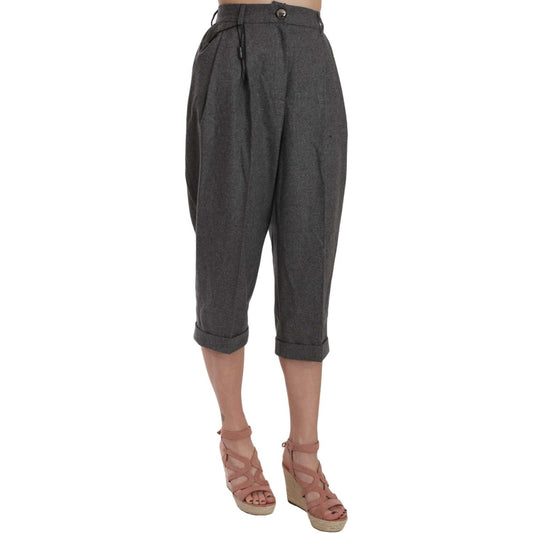 Dolce & Gabbana Elegant Gray Wool-Cashmere Pleated Trousers Dolce & Gabbana