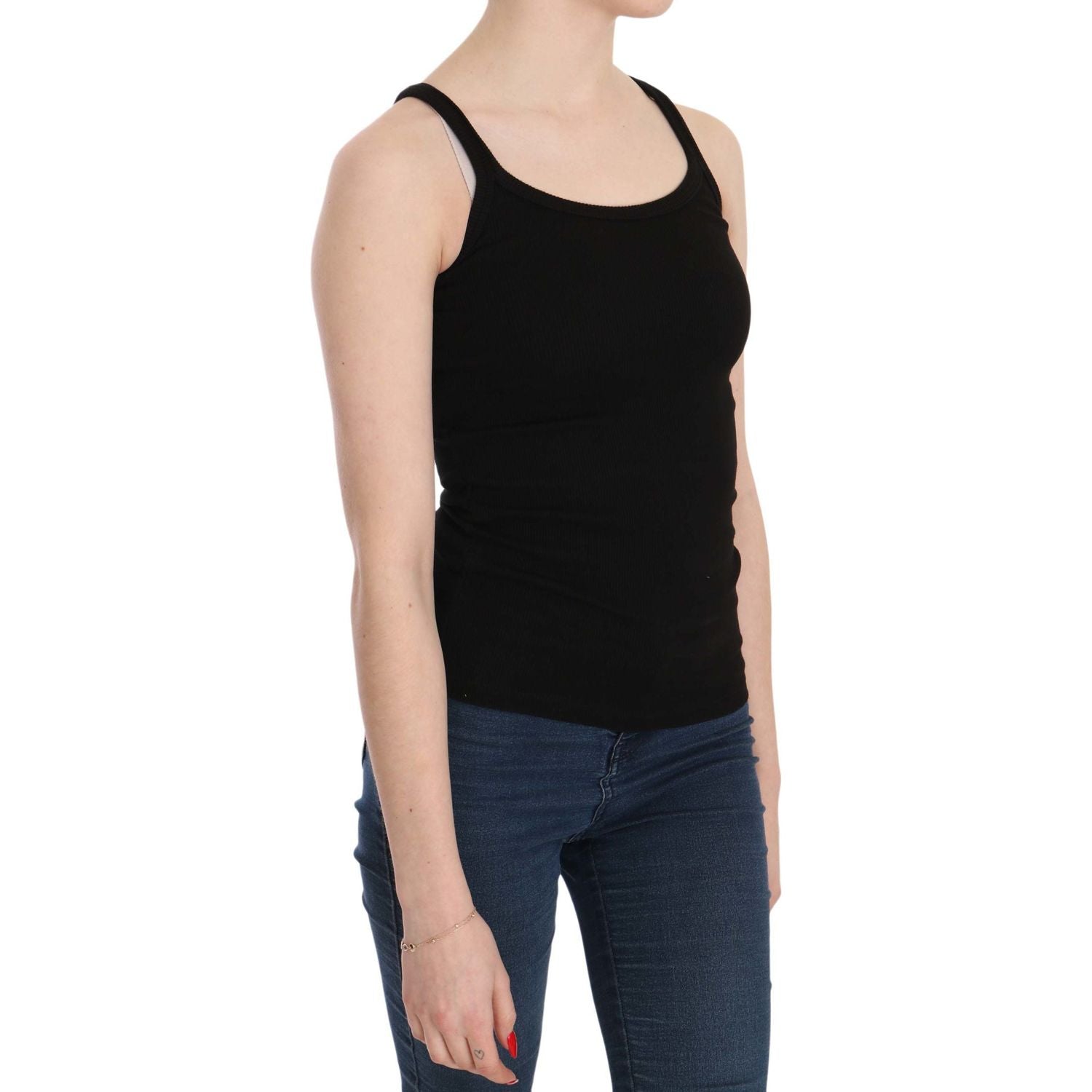 PINK MEMORIES Black Sleeveless Spaghetti Strap Blouse