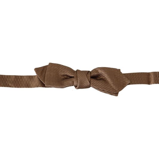 Dolce & Gabbana Men Brown Gold Adjustable Neck Papillon Bow Tie Dolce & Gabbana