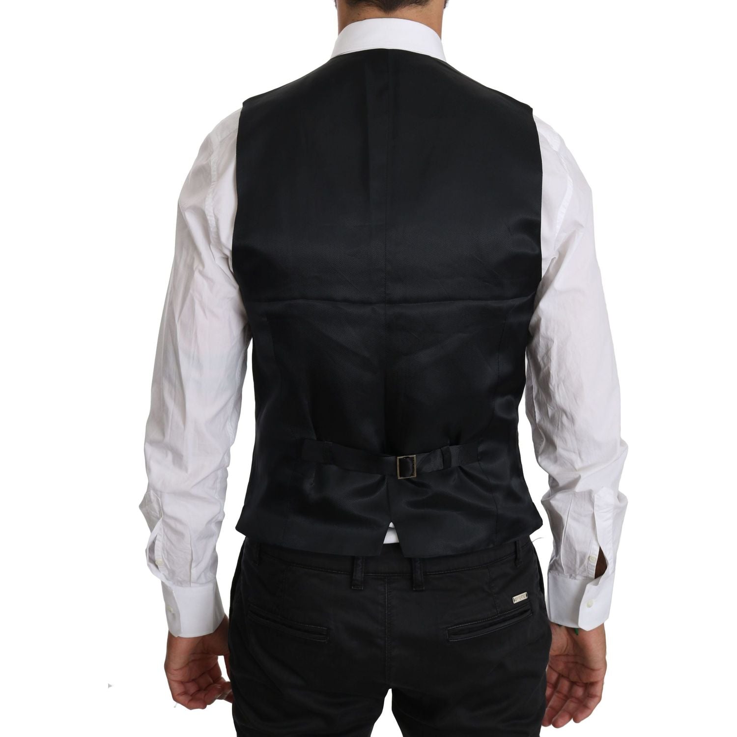 优雅蓝色正装羊毛混纺背心