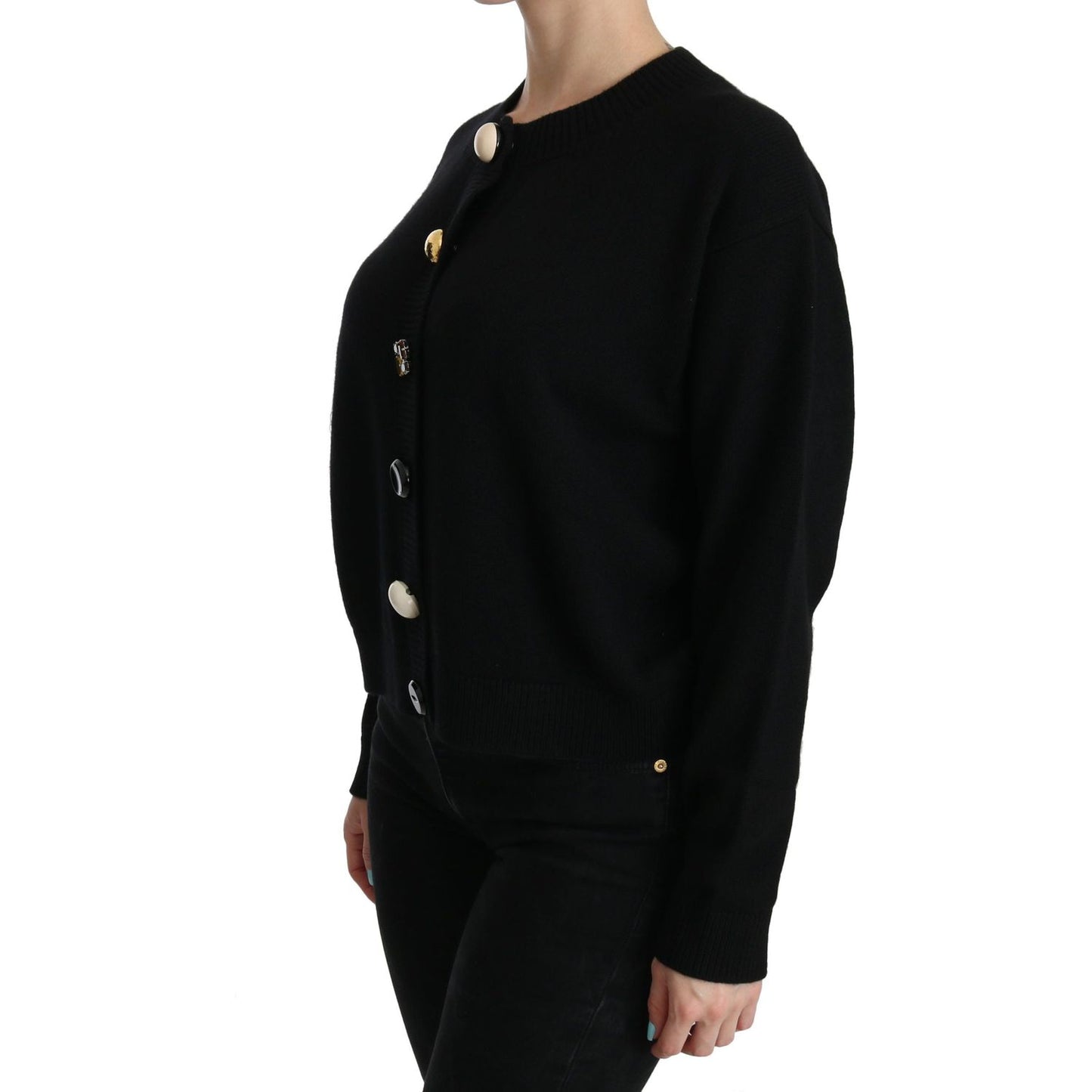 Dolce & Gabbana Elegant Black Cashmere Cardigan Top Dolce & Gabbana