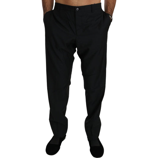 Dolce & Gabbana Black Dress Formal Trouser Men Wool Pants Dolce & Gabbana