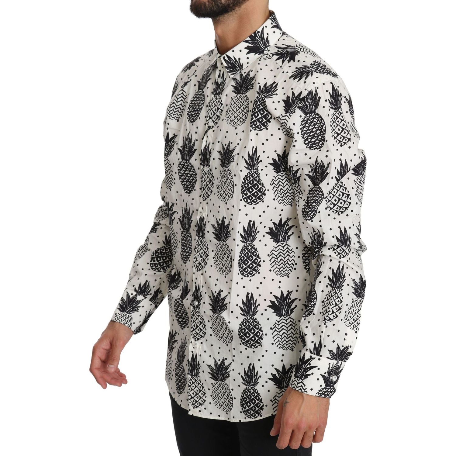 优雅白色棉质休闲衬衫