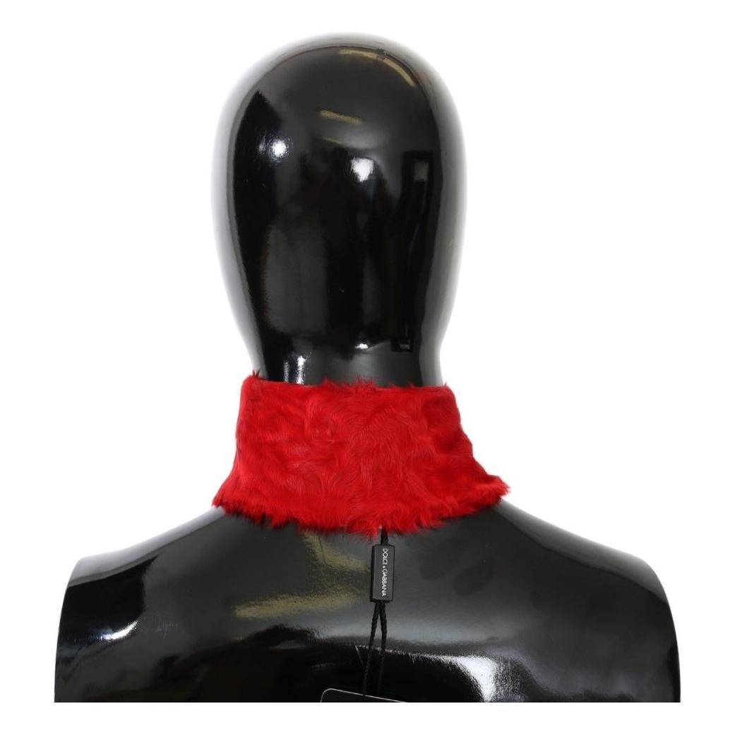 Dolce & Gabbana Elegant Red Lambskin Scarf Dolce & Gabbana