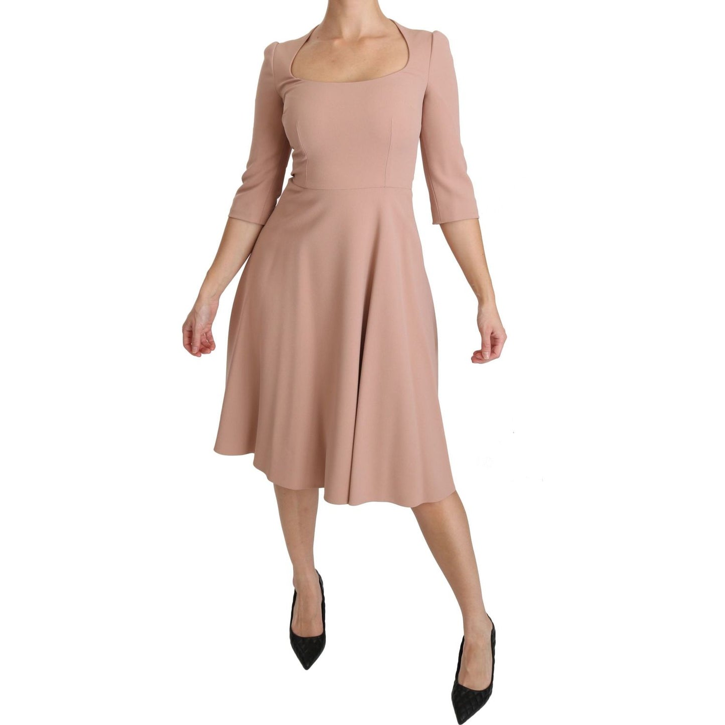 Dolce & Gabbana Elegant Light Pink A-Line Knee Length Dress Dolce & Gabbana