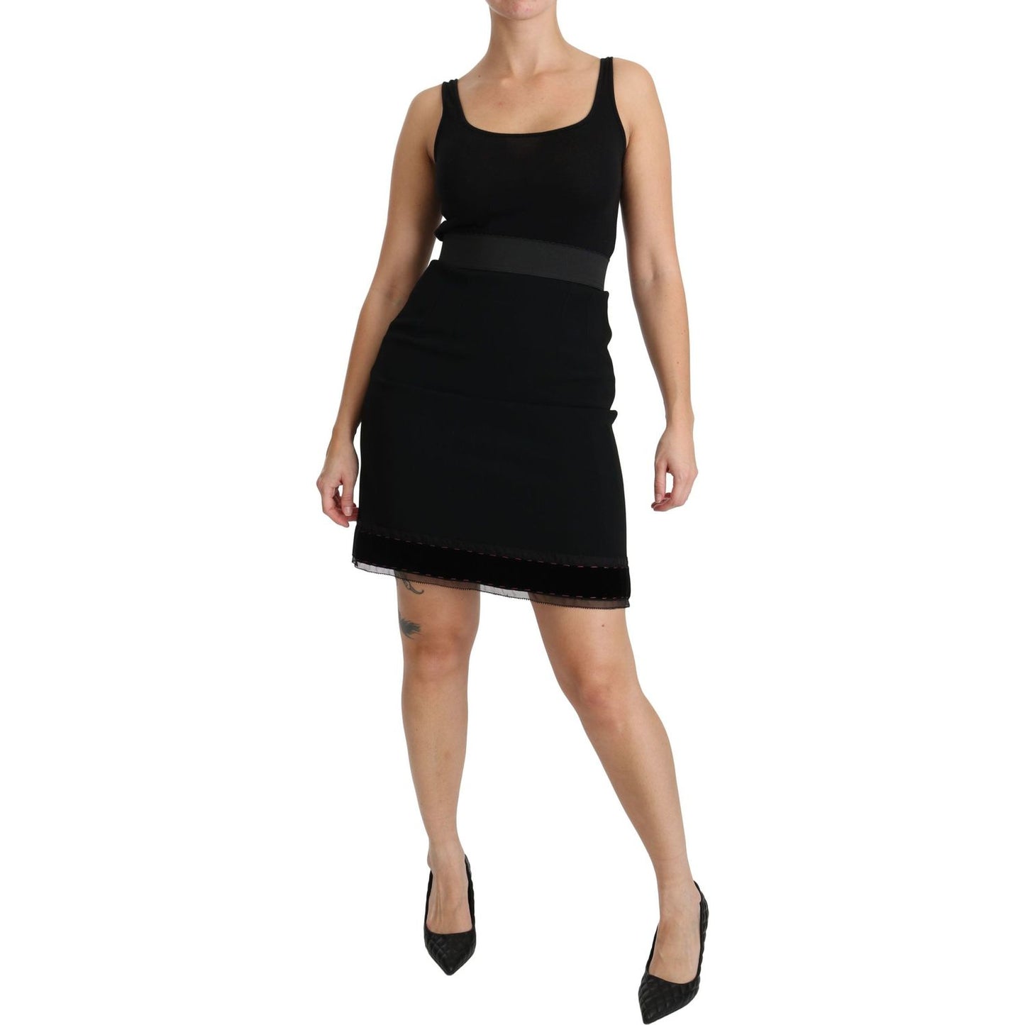 Dolce & Gabbana Black A-line High Waist Mini Viscose Skirt