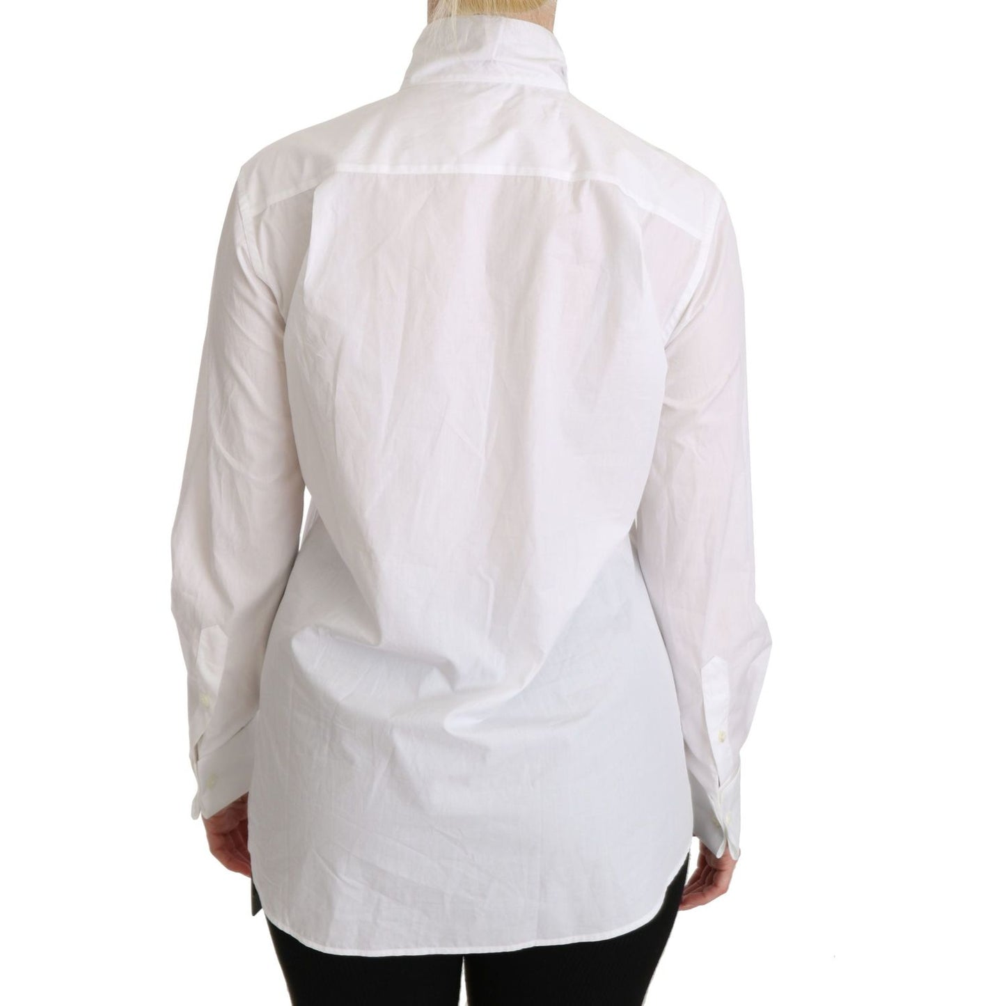 Dolce & Gabbana White Turtle Neck Long Sleeve Polo Shirt