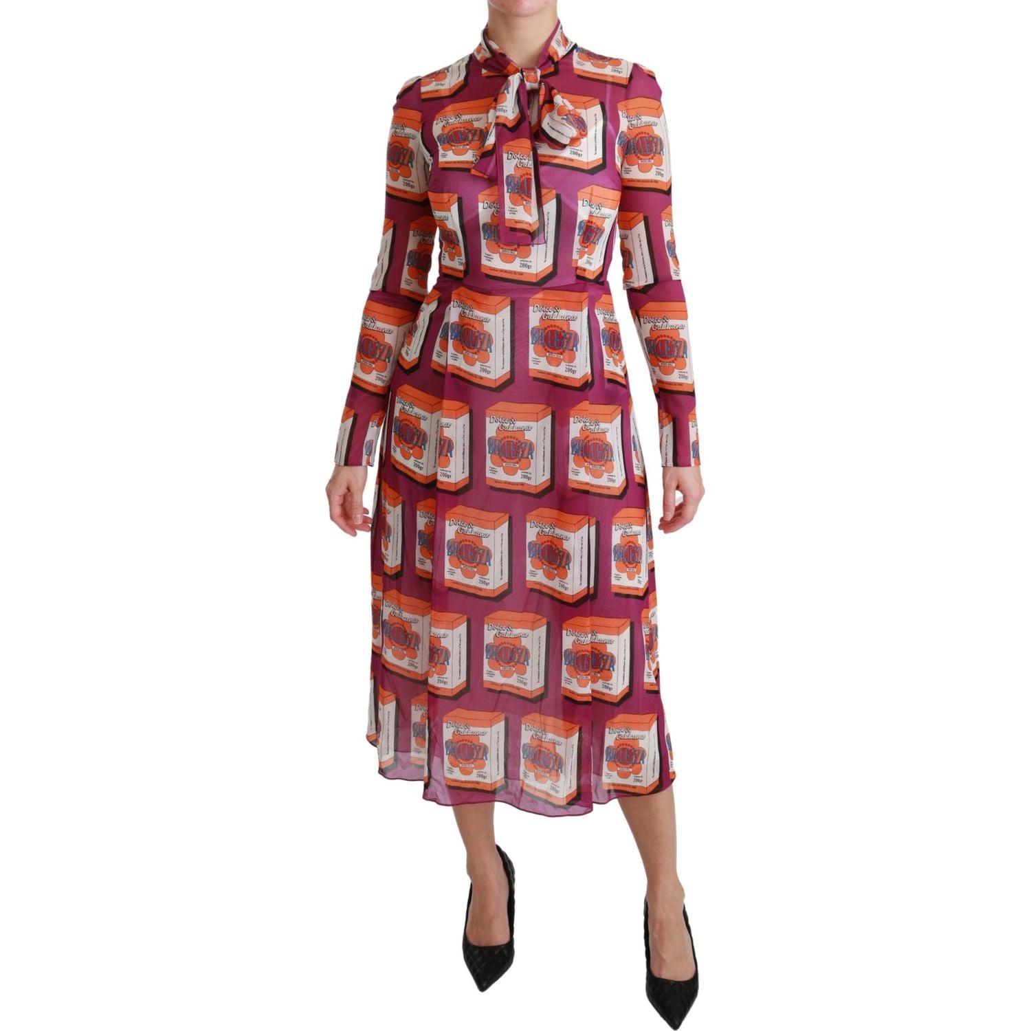 Dolce & Gabbana Purple Silk Bellezza A-Line Gown Dress