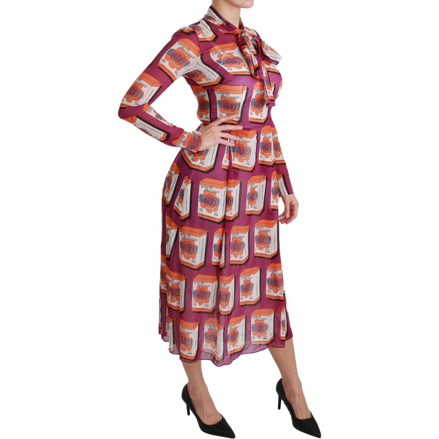 Dolce & Gabbana Purple Silk Bellezza A-Line Gown Dress
