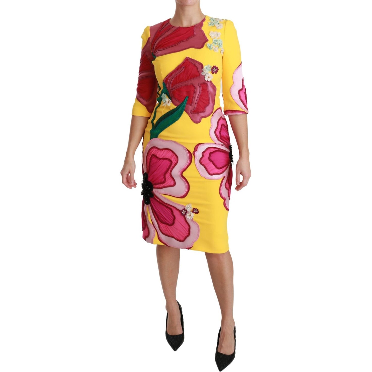 Dolce & Gabbana Sunshine Bloom Sheath Knee-Length Dress Dolce & Gabbana