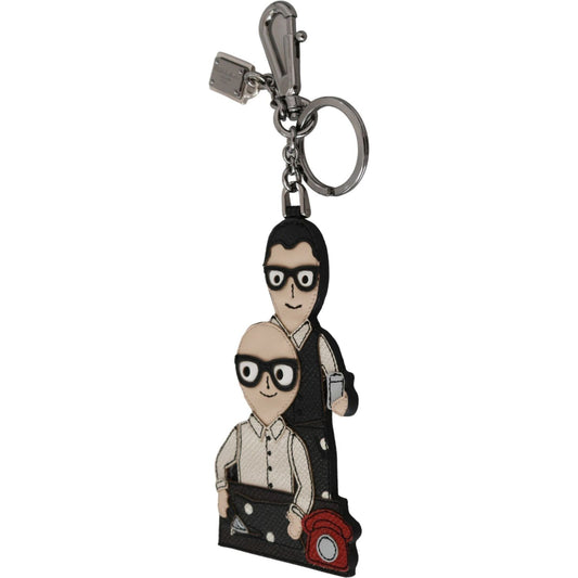 Dolce & Gabbana Leather Dominico Stefano #DGFAMILY Logo Badge Keychain Dolce & Gabbana