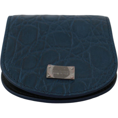 Dolce & Gabbana Blue Leather Holder Pocket Condom Case